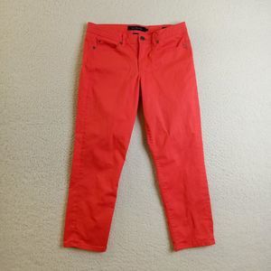 Calvin Klein Jeans Pants Womens 8 Salmon Skinny Crop Twill Stretch CottonSpandex